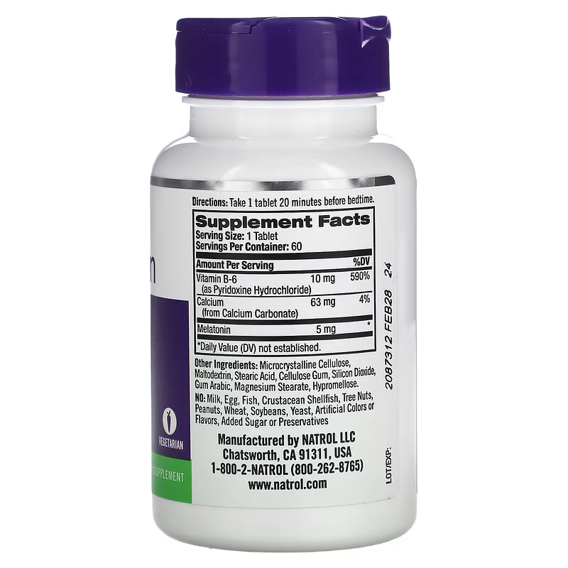Melatonin 50 Melatonin, Natrol Extra Strength, 5 mg, 100 Tablets